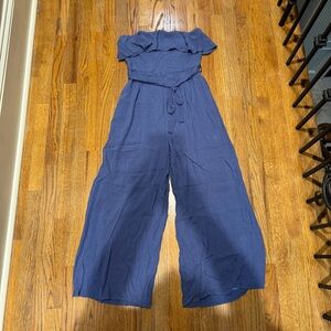 Altar'd State Off-Shoulder Blue Jumpsuit